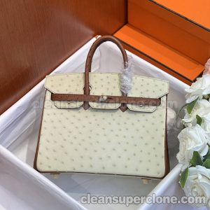 ostrich skin bag 1:1 Copy description and price white Hermes Handbag women