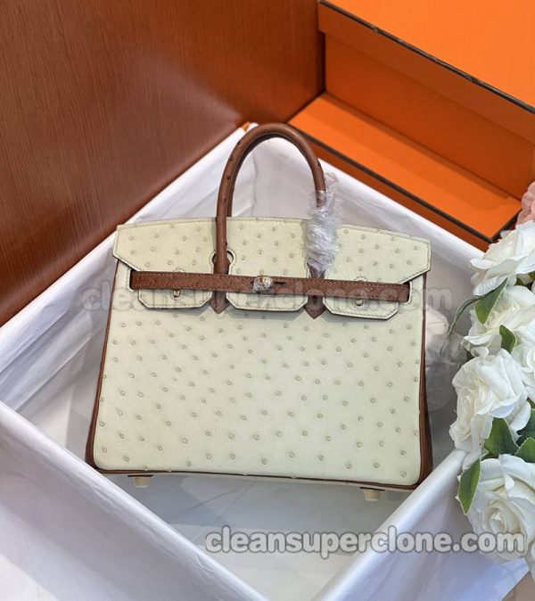 ostrich skin bag 1:1 Copy description and price white Hermes Handbag women