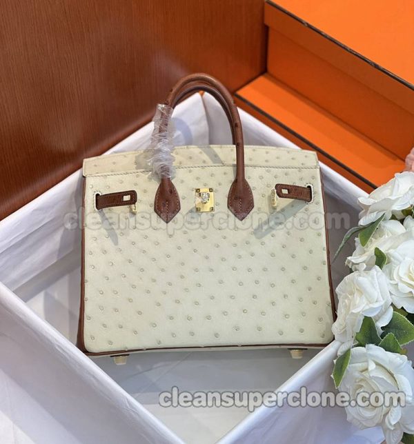 ostrich skin bag 1:1 Copy description and price white Hermes Handbag women 3