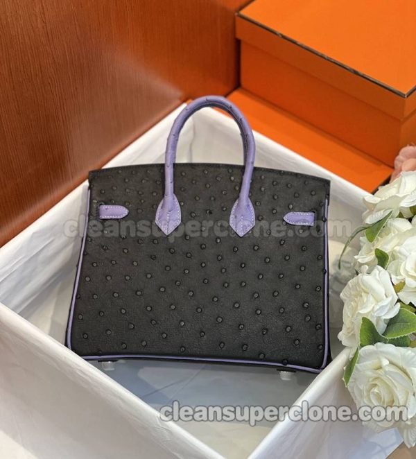 ostrich skin bag 1:1 Copy description and price black Hermes Handbag women 2