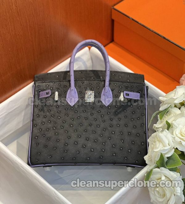 ostrich skin bag 1:1 Copy description and price black Hermes Handbag women 3