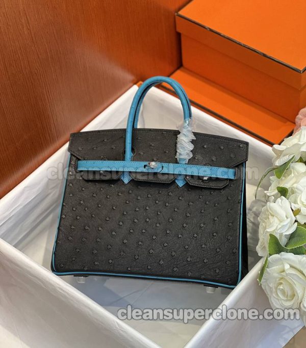 Hermes bag Super Clone picture and price black Handbag ostrich skin women