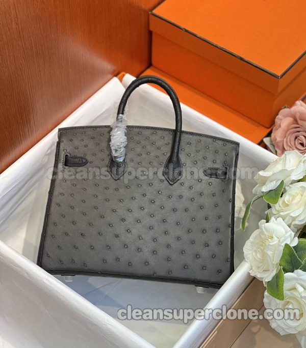 ostrich skin bag 1:1 Copy description and price gray Hermes Handbag women 2