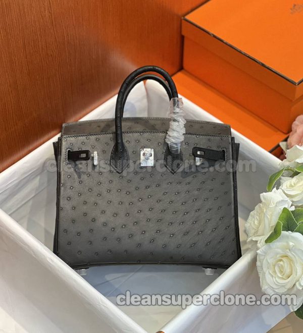 ostrich skin bag 1:1 Copy description and price gray Hermes Handbag women 3