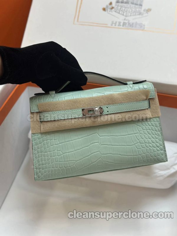 Hermes bag Super Clone picture and price mint green Handbag alligator women