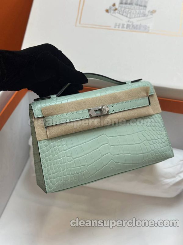 Hermes bag Super Clone picture and price mint green Handbag alligator women 2