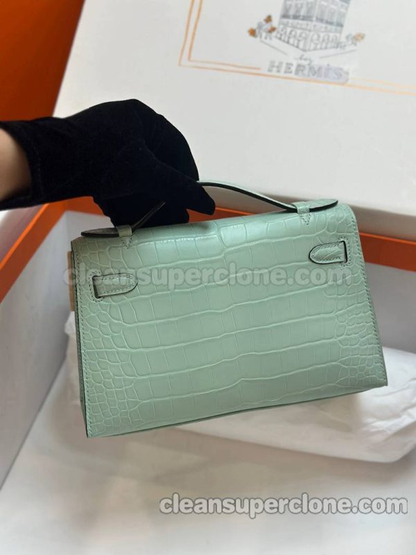 Hermes bag Super Clone picture and price mint green Handbag alligator women 4