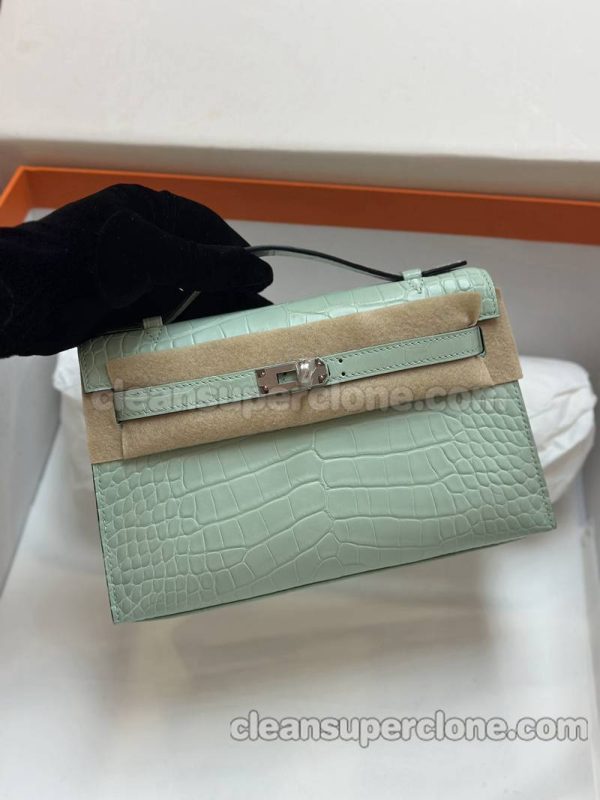 Hermes bag Super Clone picture and price mint green Handbag alligator women 5