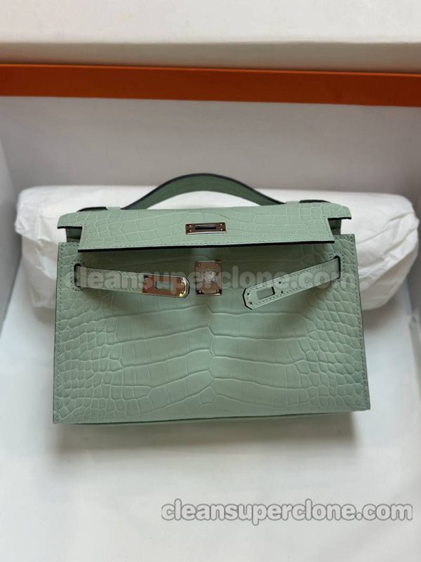 Hermes bag Super Clone picture and price mint green Handbag alligator women 7