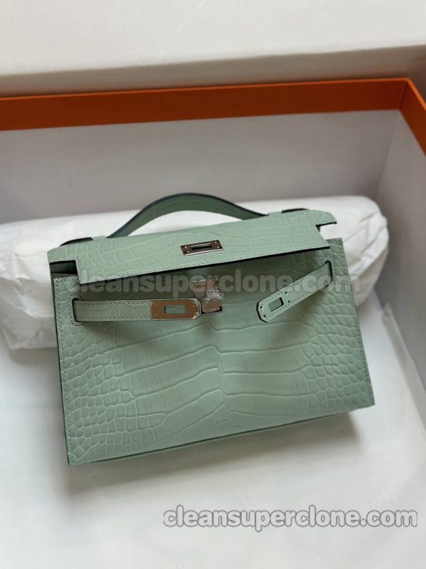 Hermes bag Super Clone picture and price mint green Handbag alligator women 8