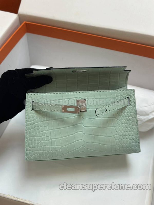 Hermes bag Super Clone picture and price mint green Handbag alligator women 9