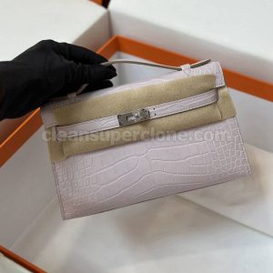 alligator bag 1:1 Copy description and price Dream Pink purple Hermes Handbag women