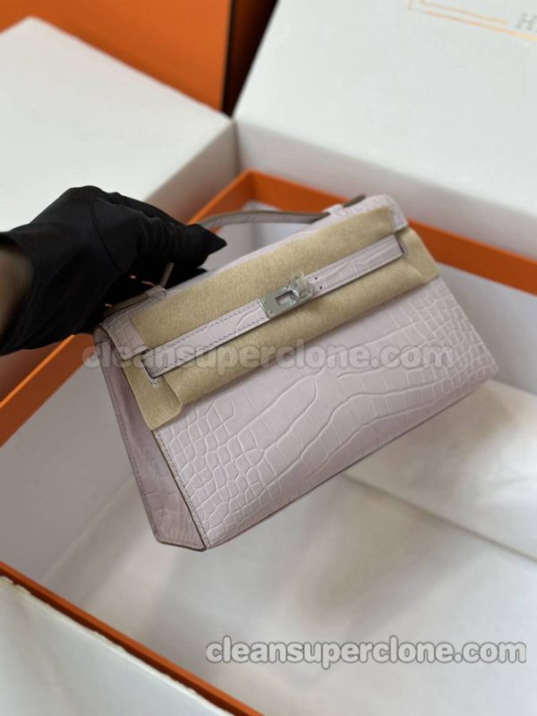 alligator bag 1:1 Copy description and price Dream Pink purple Hermes Handbag women 3