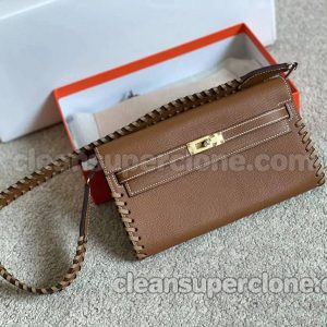 Shoulder bag replica details and pricing Dark brown Hermes Crossbody cowhide women