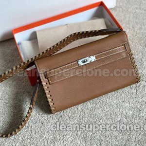 cowhide bag 1:1 Copy description and price Dark brown Hermes Shoulder Crossbody women