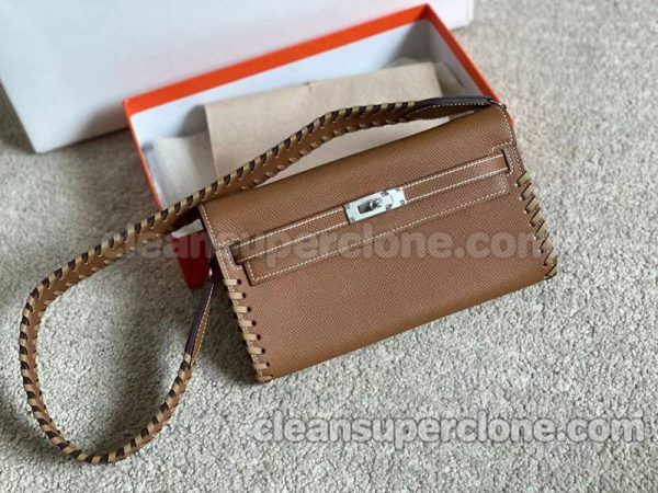 cowhide bag 1:1 Copy description and price Dark brown Hermes Shoulder Crossbody women