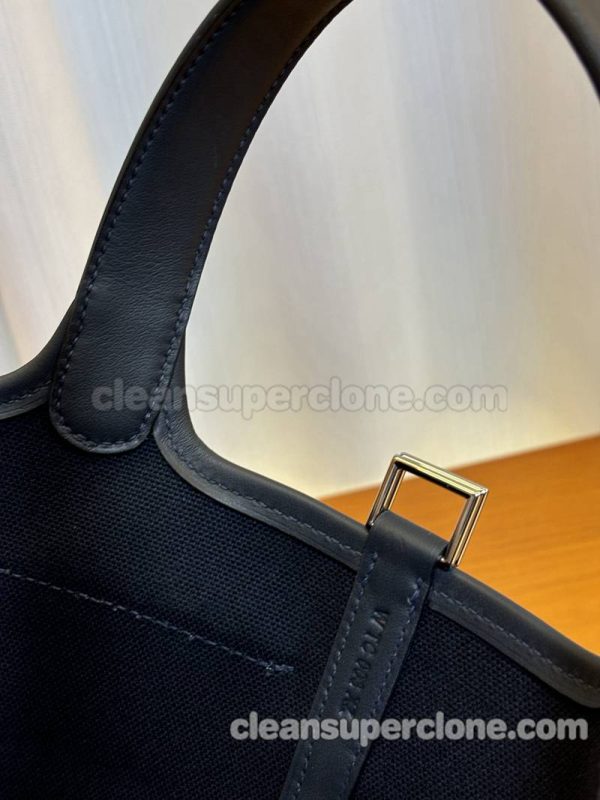 Hermes bag Super Clone picture and price Dark blue Handbag cowhide women 8