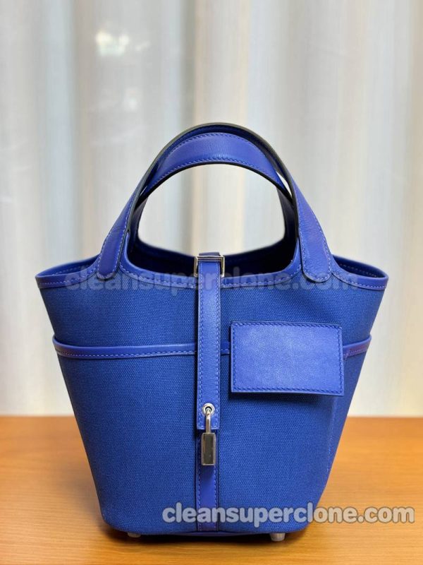 Handbag bag replica details and pricing blue Hermes cowhide women