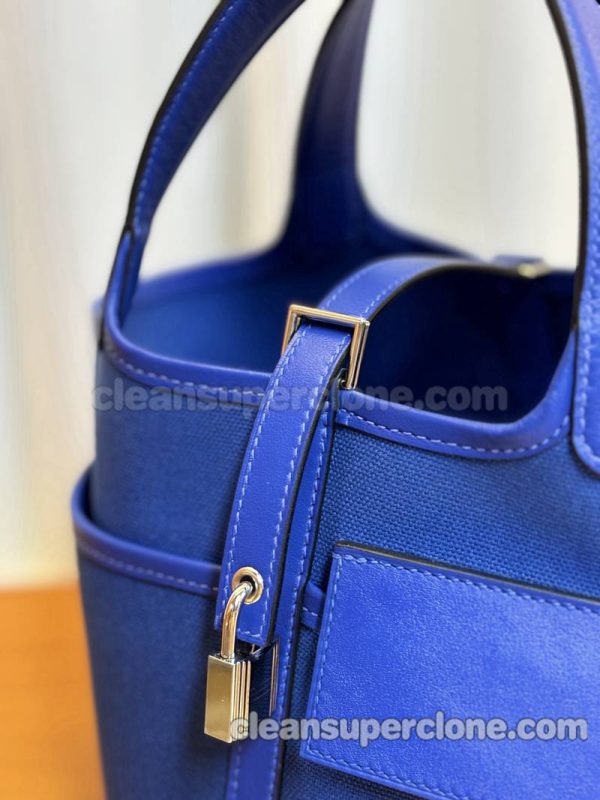 Handbag bag replica details and pricing blue Hermes cowhide women 5