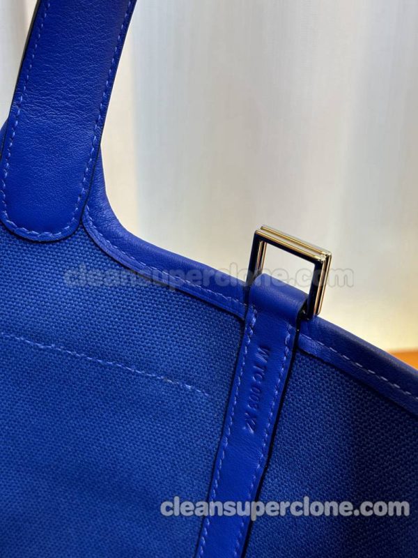 Handbag bag replica details and pricing blue Hermes cowhide women 7