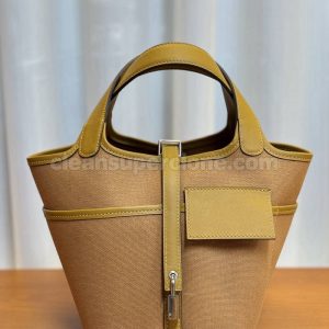 cowhide bag 1:1 Copy description and price yellow Hermes Handbag women