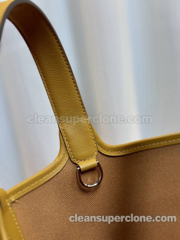 cowhide bag 1:1 Copy description and price yellow Hermes Handbag women 2