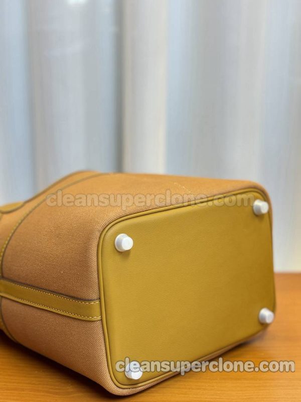 cowhide bag 1:1 Copy description and price yellow Hermes Handbag women 4