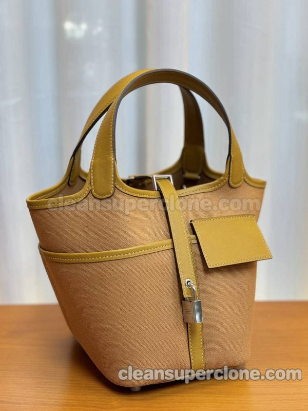 cowhide bag 1:1 Copy description and price yellow Hermes Handbag women 5