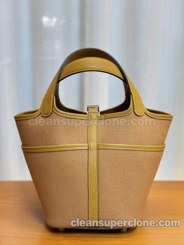 cowhide bag 1:1 Copy description and price yellow Hermes Handbag women 6