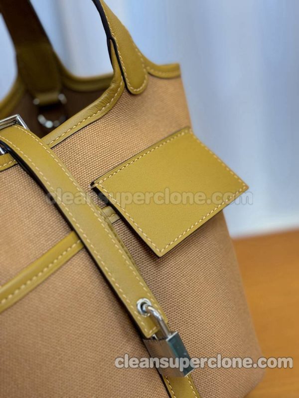 cowhide bag 1:1 Copy description and price yellow Hermes Handbag women 7