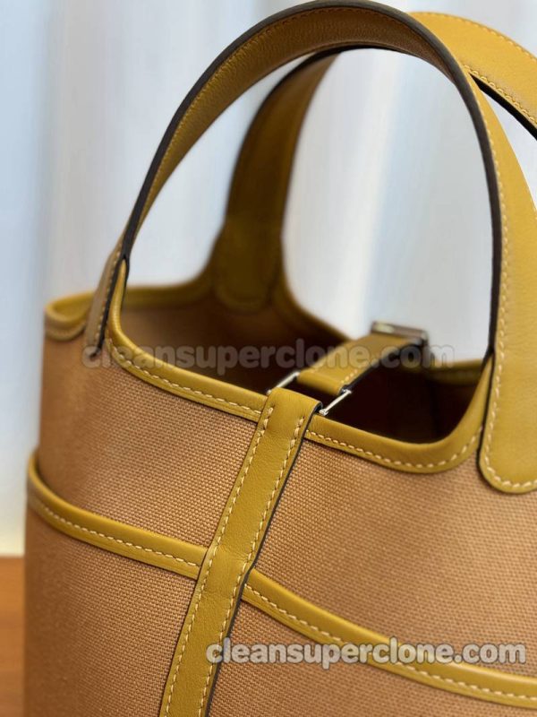 cowhide bag 1:1 Copy description and price yellow Hermes Handbag women 8