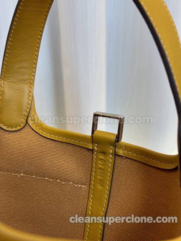 cowhide bag 1:1 Copy description and price yellow Hermes Handbag women 9