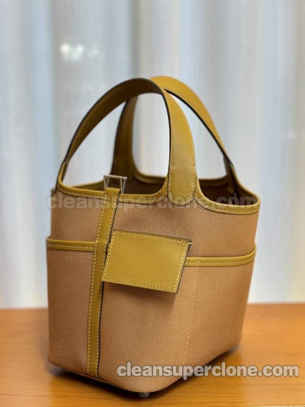 cowhide bag 1:1 Copy description and price yellow Hermes Handbag women 11