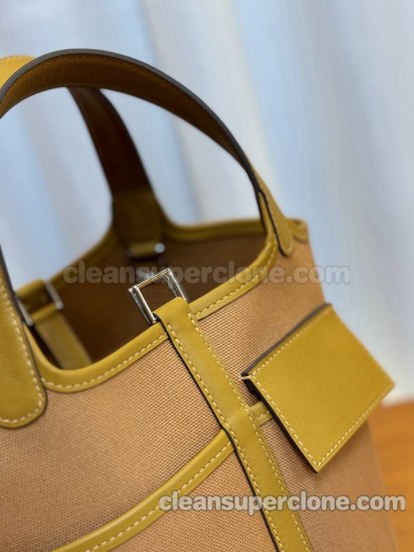 cowhide bag 1:1 Copy description and price yellow Hermes Handbag women 12