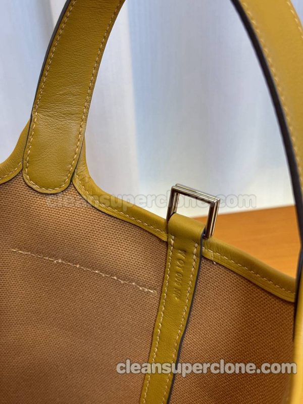 cowhide bag 1:1 Copy description and price yellow Hermes Handbag women 13