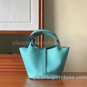 Handbag bag replica details and pricing Macaron blue Hermes cowhide women