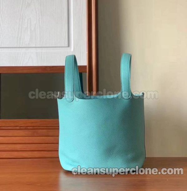 Handbag bag replica details and pricing Macaron blue Hermes cowhide women 3