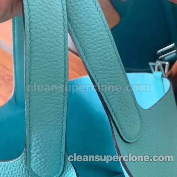 Handbag bag replica details and pricing Macaron blue Hermes cowhide women 5