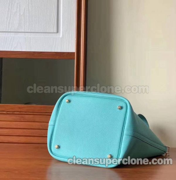 Handbag bag replica details and pricing Macaron blue Hermes cowhide women 6