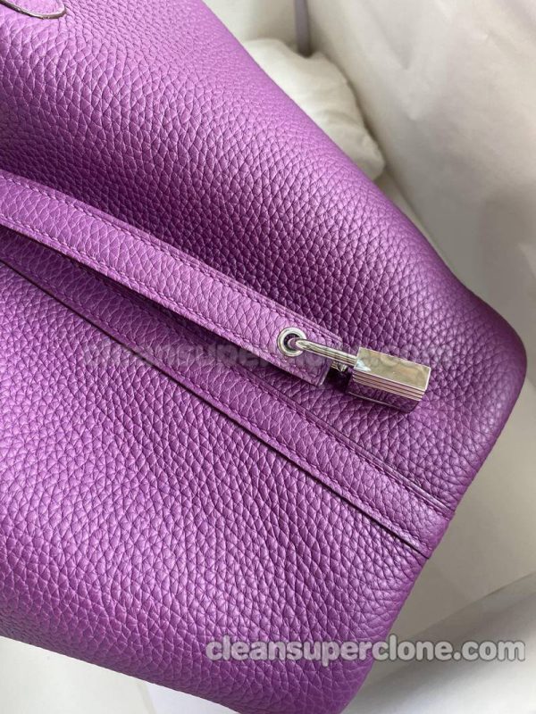 Handbag bag replica details and pricing Anemone purple Hermes cowhide women 3