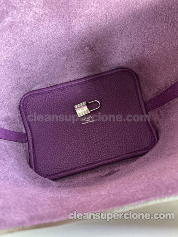 Handbag bag replica details and pricing Anemone purple Hermes cowhide women 5