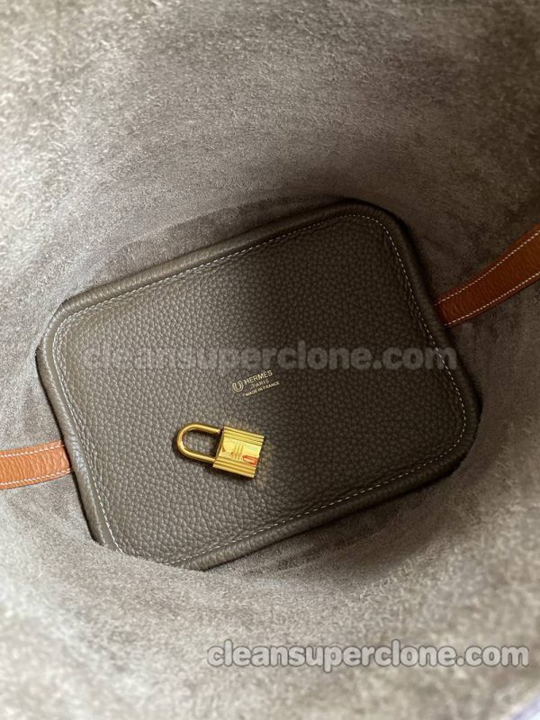 Hermes bag Super Clone picture and price elephant gray Handbag cowhide women 6