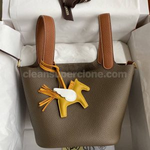 Hermes bag Super Clone picture and price elephant gray Handbag cowhide women 7