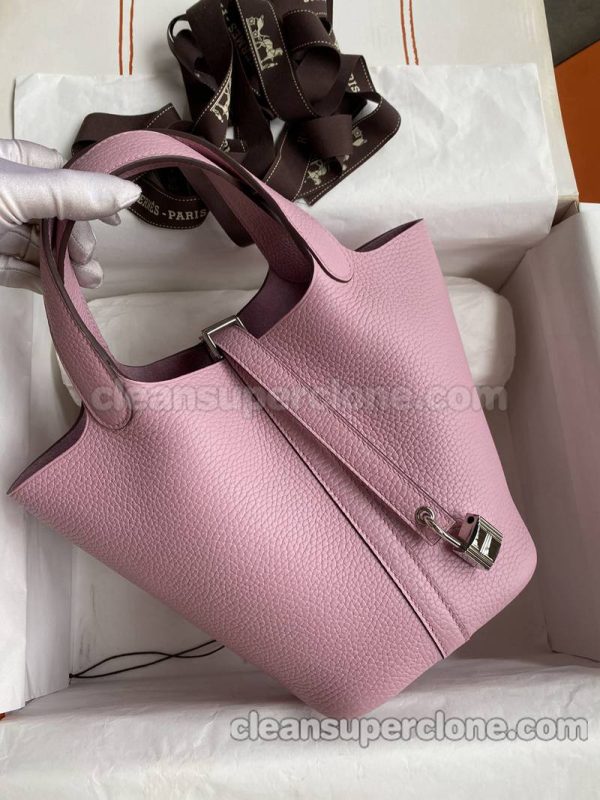 Hermes bag Super Clone picture and price mallow purple Handbag cowhide women