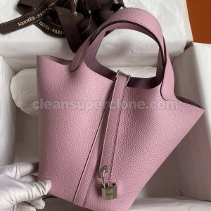 Hermes bag Super Clone picture and price mallow purple Handbag cowhide women 2