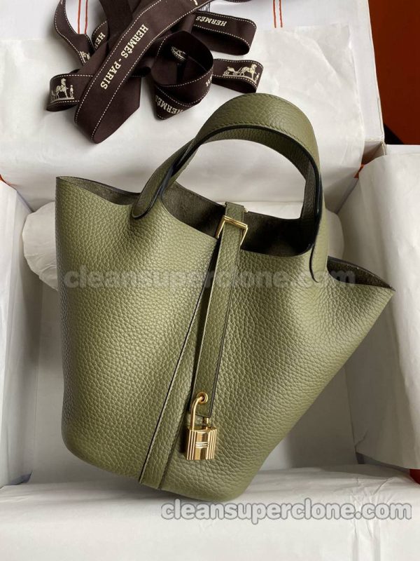 cowhide bag 1:1 Copy description and price sage green Hermes Handbag women 2