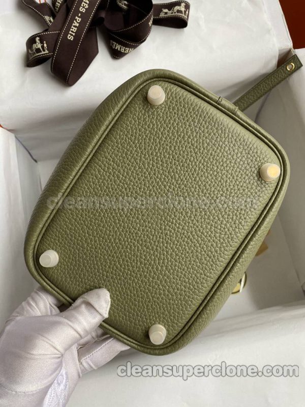 cowhide bag 1:1 Copy description and price sage green Hermes Handbag women 6