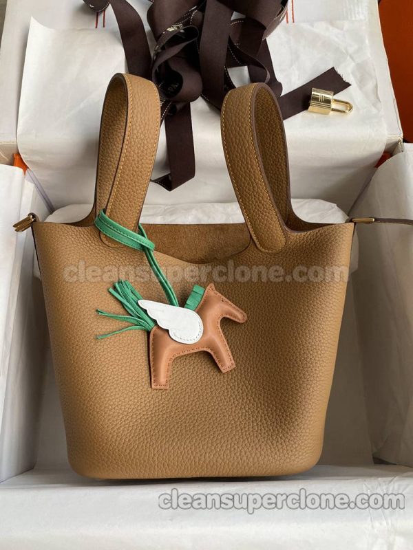 Hermes bag Super Clone picture and price Biscuit color Handbag cowhide women 8