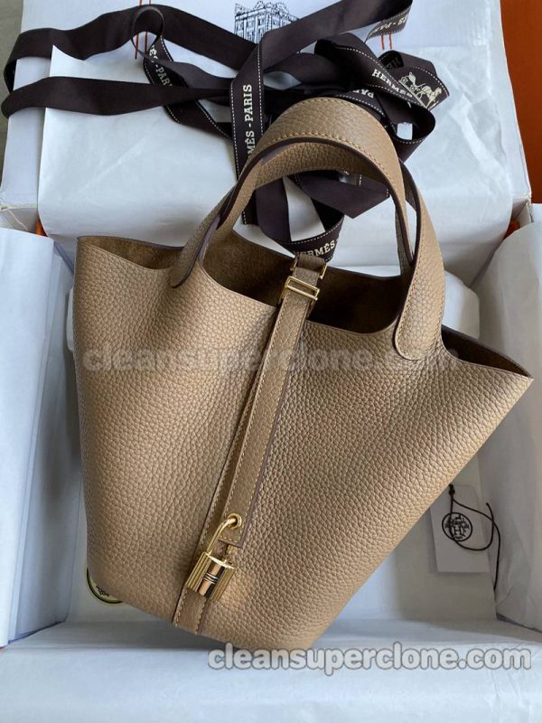 Handbag bag replica details and pricing milk tea color Hermes cowhide women 2