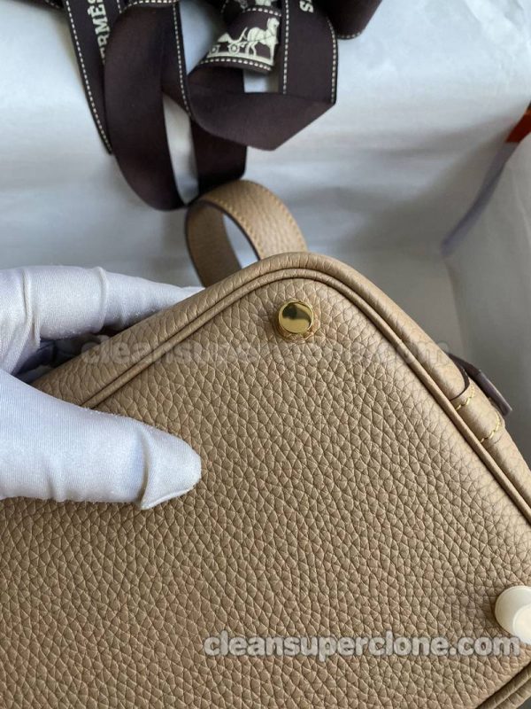 Handbag bag replica details and pricing milk tea color Hermes cowhide women 7